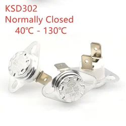 2Pcs KSD302 16A 250V 40-130 Degree Ceramic KSD302 Normally Closed Temperature Switch Thermostat 85 Degrees 90 C 45C