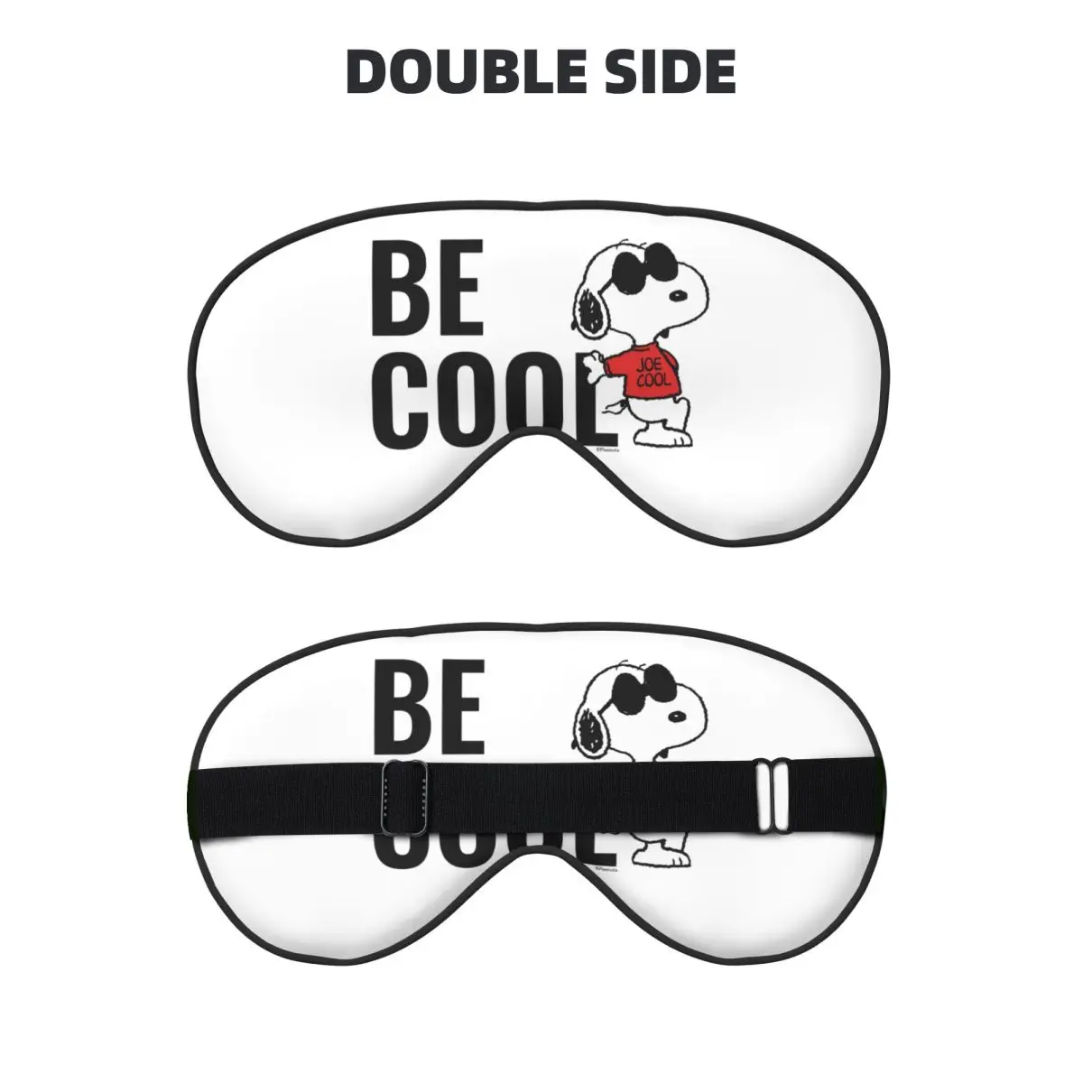 Women Men Snoopy Joe Cool Standing Sleep Mask Pressure-Free Comfort Peanuts Comic Silk Eye Cover Travel Sleeping Eyeshade