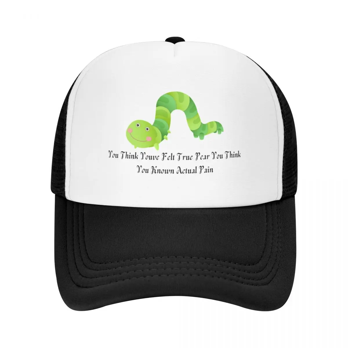 Pensa che tu feutro vera paura Pensi che tu conosce il dolore reale inchworm STICKER Berretto da baseball Rave Woman Hats Men's