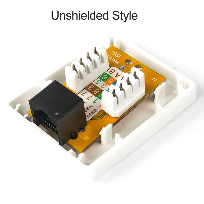 Desktop Junction Box Único adaptador de cabo de rede Extensão Ethernet PCB Crimpagem Conector RJ45 UTP CAT6 STP CAT6A 1 porta