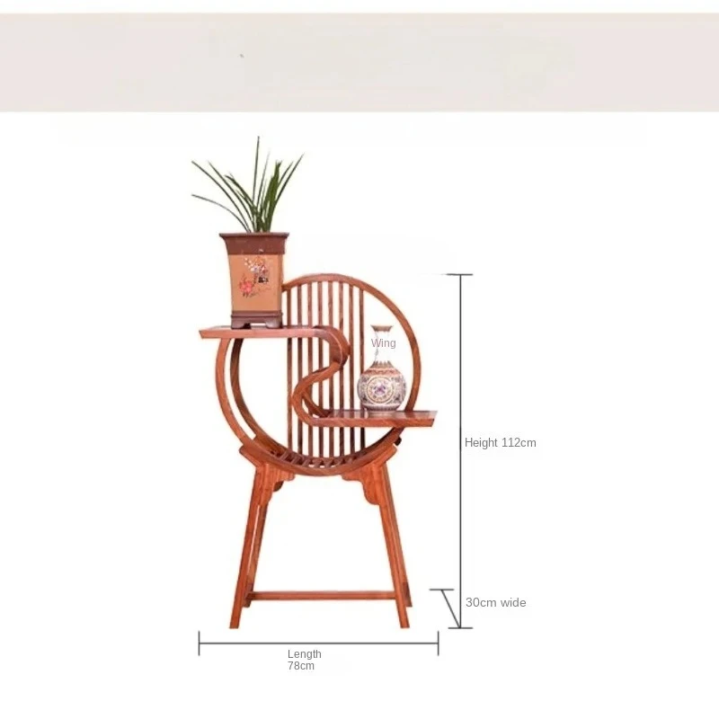 Solid Wood Flower Stand Spend Pterocarpus Erinaceus Poir. Rosewood Multi-Layer Bonsai Rack Wooden Storage Rack