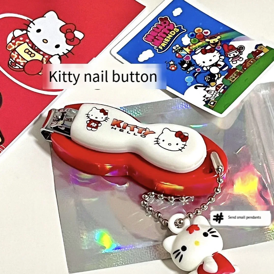 Sanrio Hello Kittle Creative Nail Clipper Clipper Cute Cartoon Portable Small Size Home Nail Clipper Cute Girly Heart Decoration