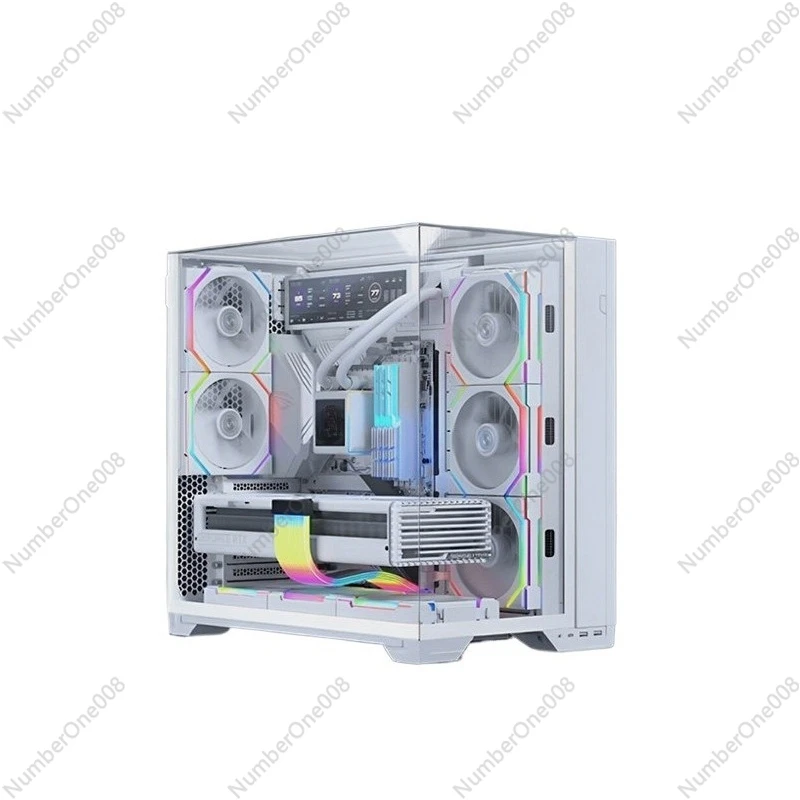O11 Vision Compact Computer Case, Triple Glass Pillarless Design, Supports ATX/E-ATX, 360mm Water Cooling, GPU Length 408mm