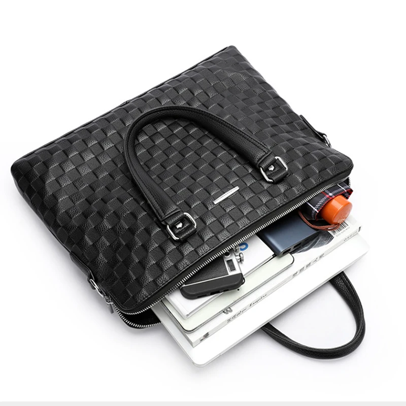 Ture Genine Leather Men Bag Business Man Handbag Formal Men Briefcase Shoulder Bag Cowhide Leather Crossbody Male Fashion Menbag