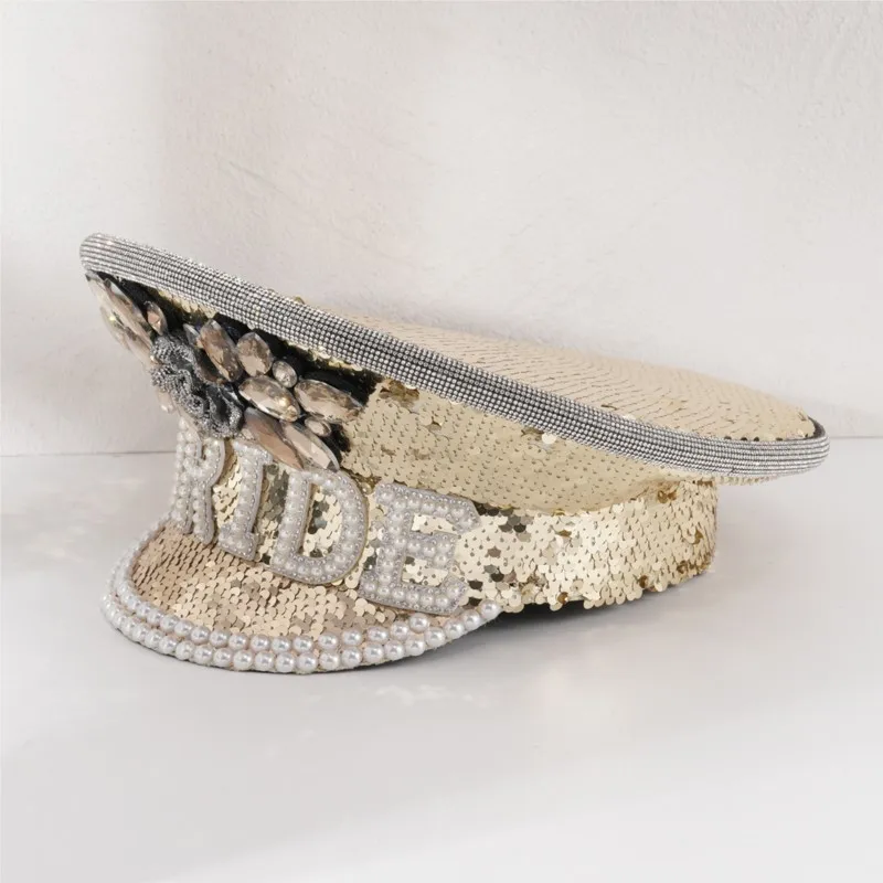 Men's and women's style hats rose water drop sequined engagement vacation