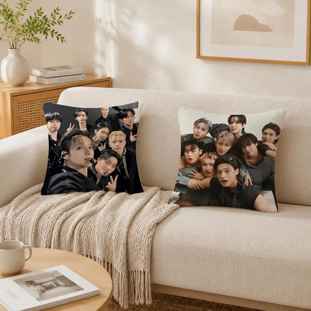 Hot music Band A-AteezS Cushion Cover Plush Decorative Pillow Case With Hidden Zipper Fashion Room Decor For Home