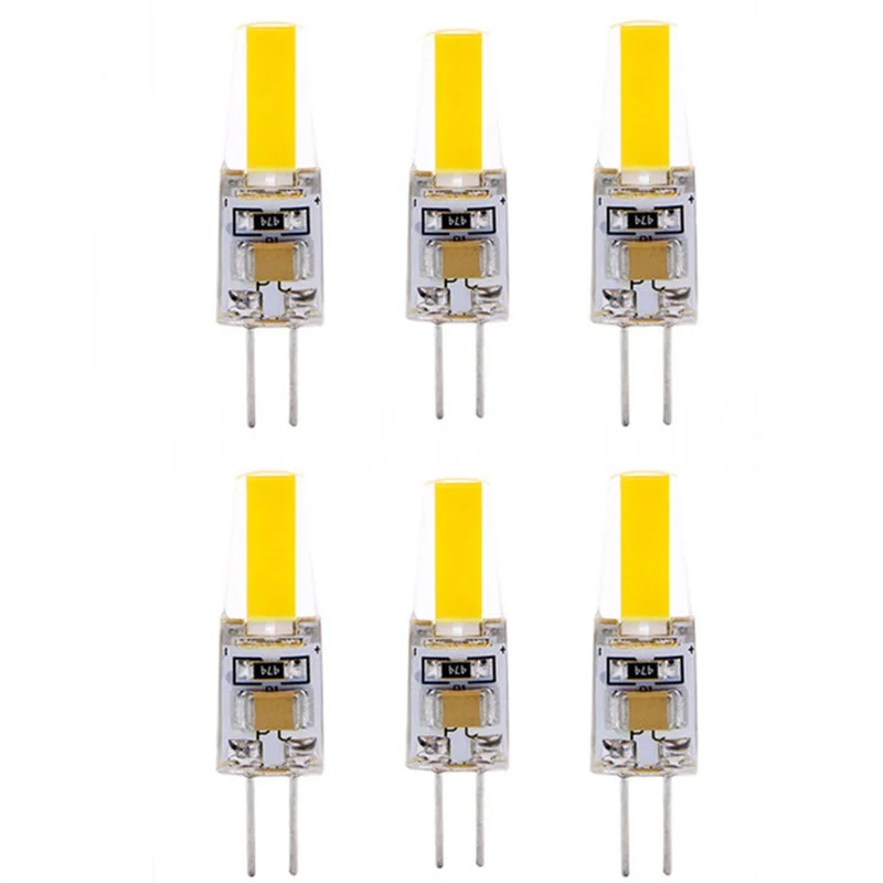 6X 10X G4 Светодиодная лампа COB 6W 10W Лампа переменного тока DC12V 220V Силиконовые фонари Замена галогенной лампы 30W 40W для люстры Прожектор с углом луча 360