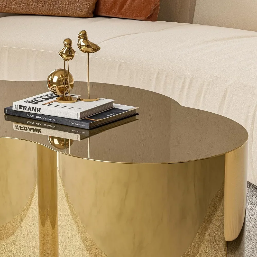 Modern Gold Stainless Coffee Table, Large Cloud Fashion Design Accent Table