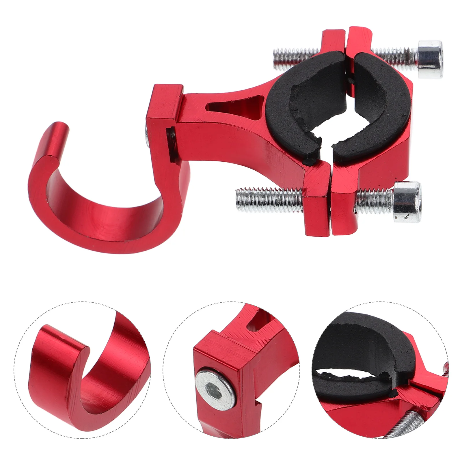 

Electric Bike Hook Accessories Aluminum Alloy Red No Drill Scooter Hanger Handlebar Motorcycle Kettle Foldable Durability