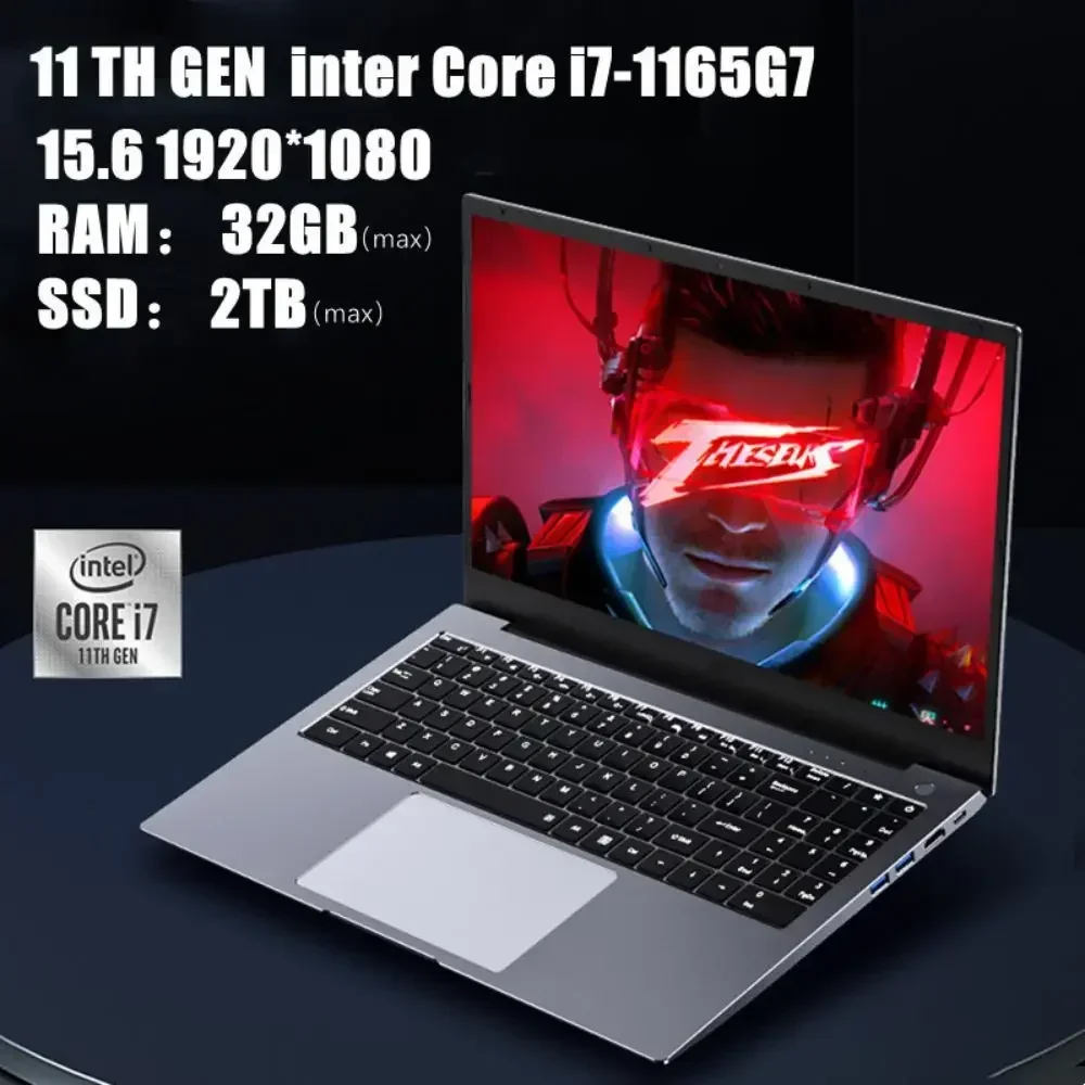 2023 laptopy do gier dyskretna grafika Geforce MX450 notebooki biurowe 11th Gen I7-1165G7 Intel 32GB RAM 2TB M.2 Type-C DP Metal