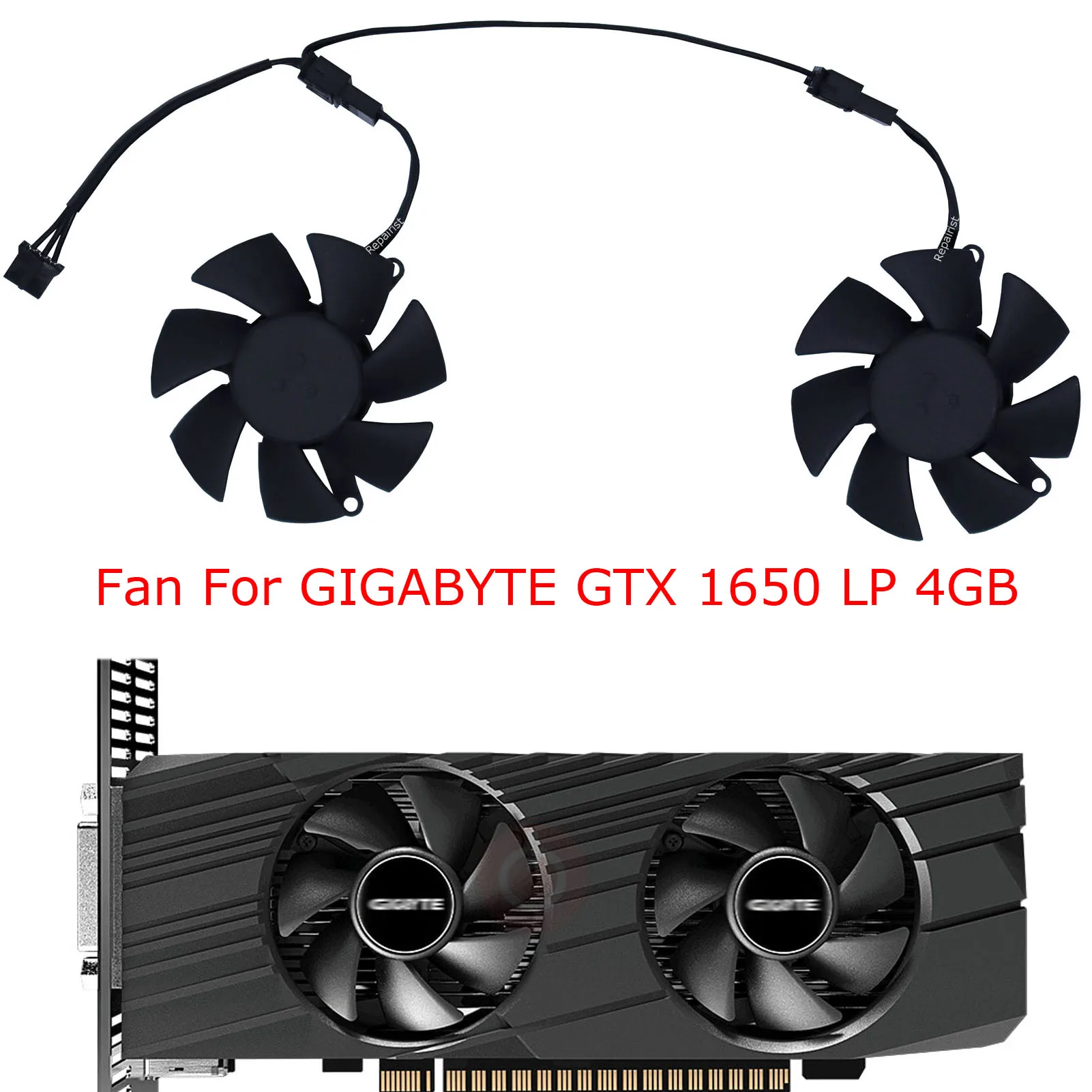 Graphics Cooler,GPU Card Fan,For GIGABYTE RTX 3050 Low Profile 6GB,For GIGABYTE GTX1650 1650 LP Low Profile 4G,2Pcs/Set GA51S2H