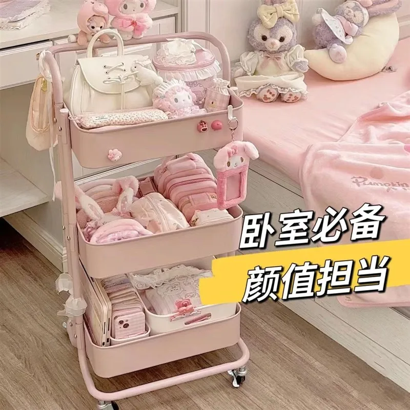 Multi‑Tier Rolling Storage Cart with Wheels, Mobile Organizer Trolley,Shelf for Living Room Balcony Bedroom Home Storage