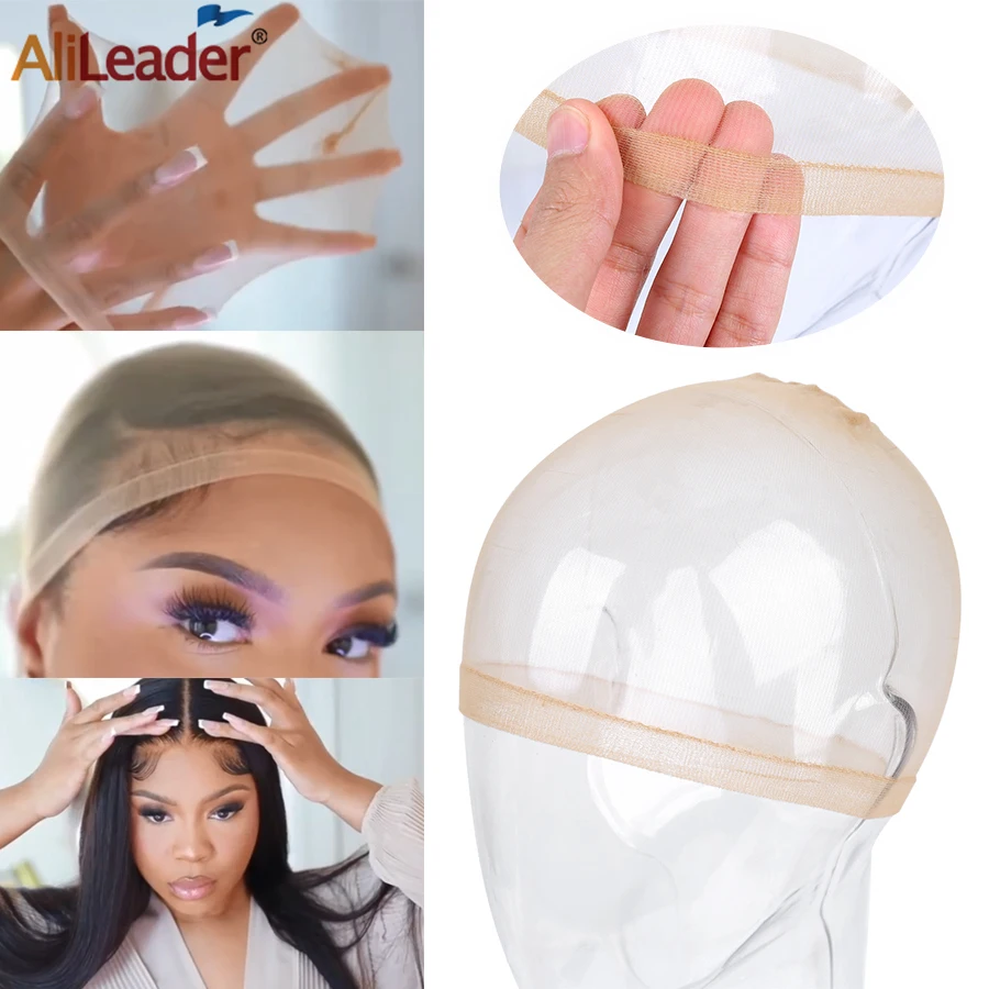 Gorro de malla de nailon Ultra transparente para pelucas, malla de pelo Invisible, alta transpirables, HD, 3 paquetes/6 piezas