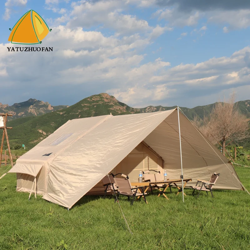 

Hot Sales Portable Inflatable House Air Tent Large Family UV-Resistant Waterproof Camping Tent with Insect Repellent With Canopy
