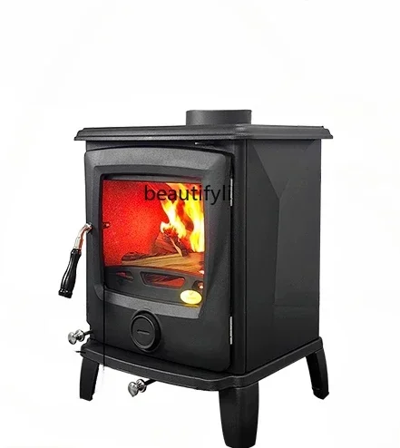 

Real fire fireplace B & B firewood burning wood classic cast iron fireplace independent living room heating fireplace heater