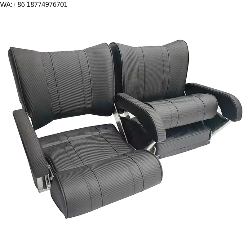 Genuine Marine Swivel Folding Comfortable Marine Seats Pontoon Boat Captain Flip up Ferry Double Seat for Boats