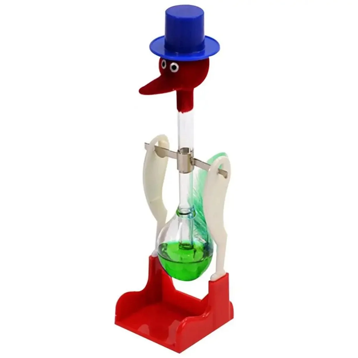 Transparent Drinking Bird with Fluid Perpetual Motion Balance Drink Water Bird Non-Stop Kids Educational Toys,C