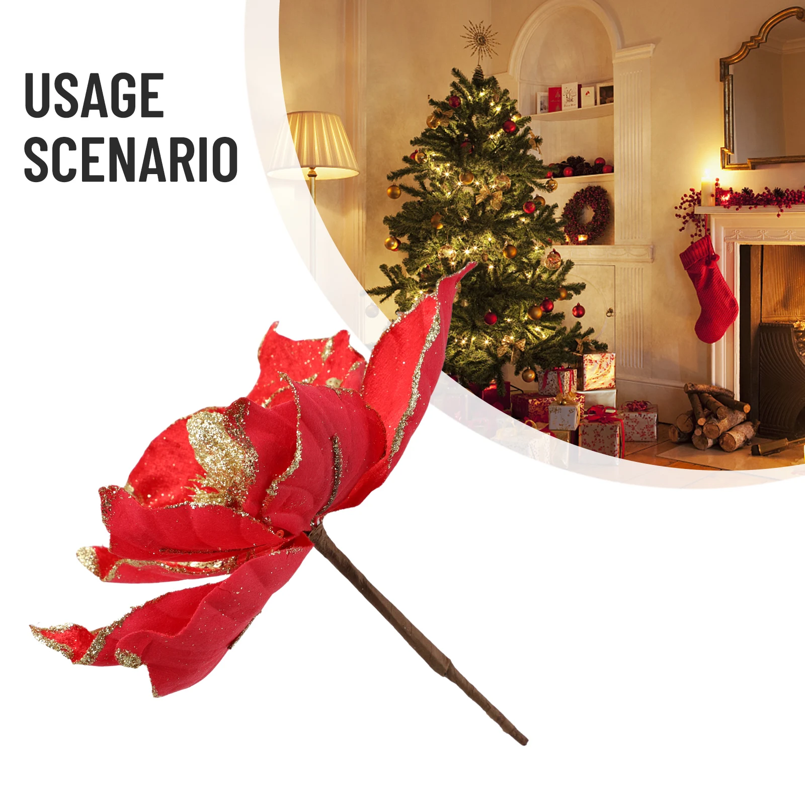 Elegant Glittering Poinsettia Flower Transform Your Christmas Tree with This Eye Catching Decoration for the Holidays