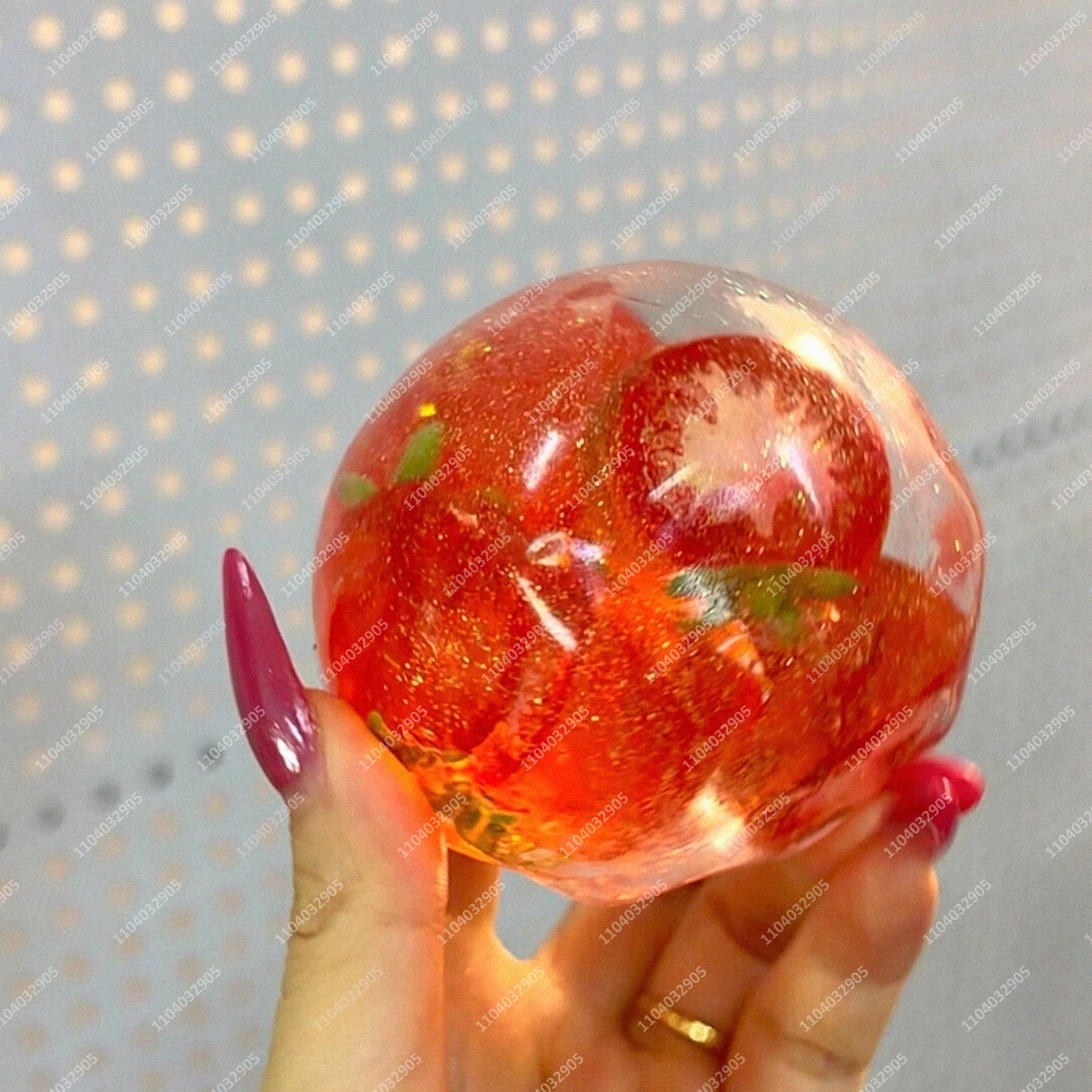 Glass Fruit Hard Candy Stress Ball Squishy Toys Buttery Non-Rebound Squeeze Ball ASMR Sensory Anti-Stress Fidget Toys for Adults