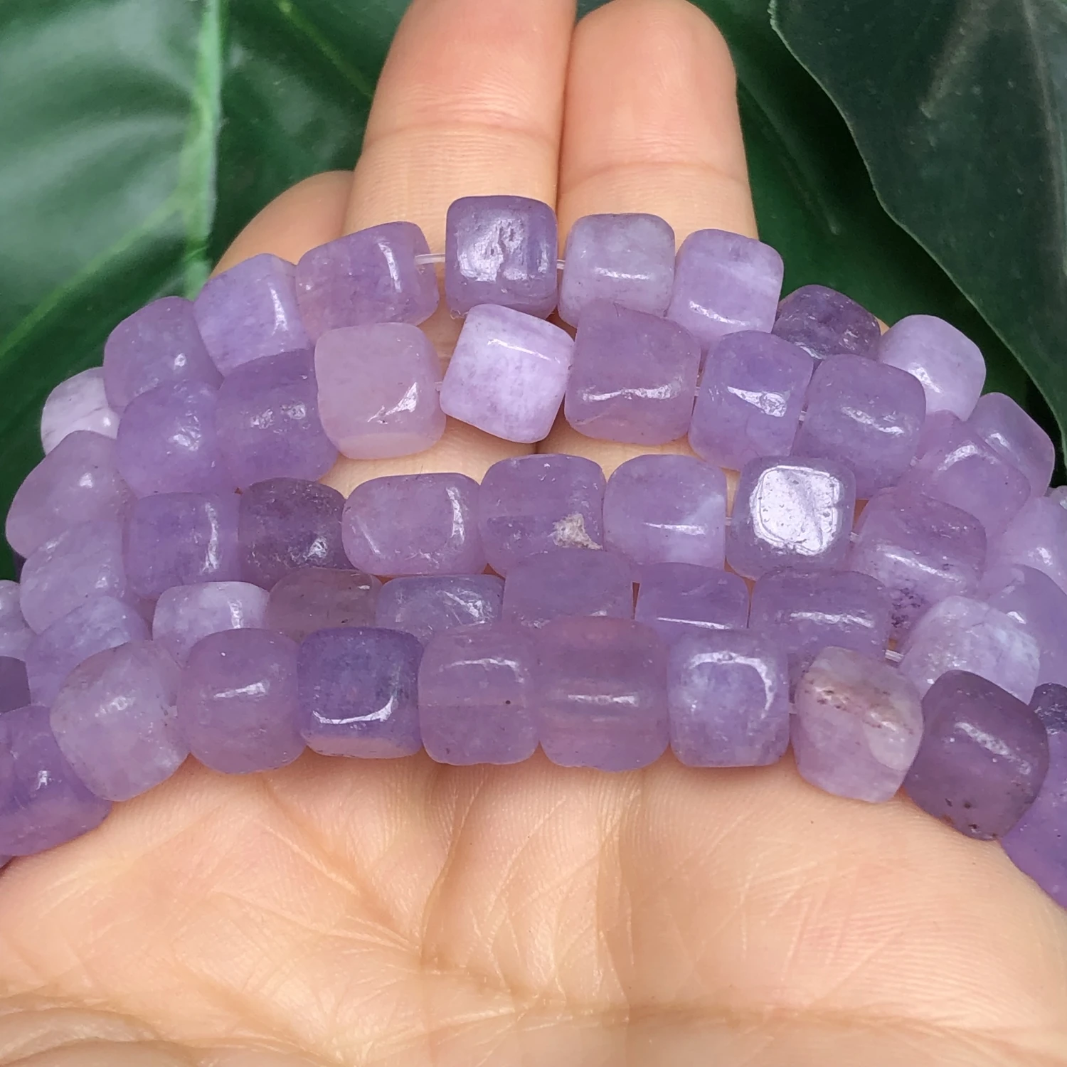 8mm Natural Stone Square Amethysts Beads Cube Loose Purple Crystal Bead for Jewelry Making DIY Charm Bracelet Accessories
