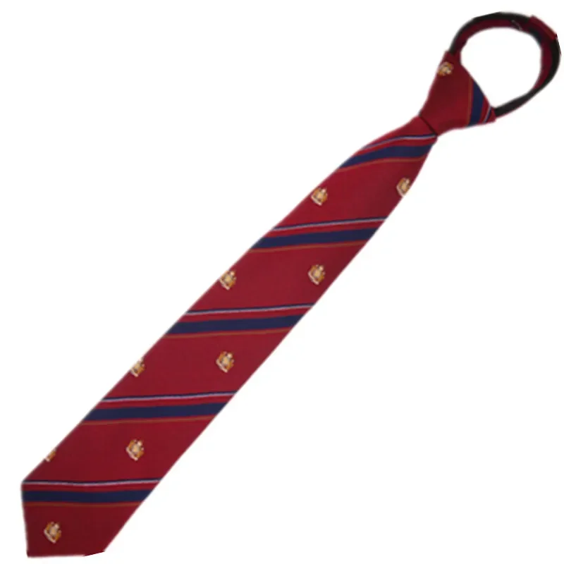 Handsome and casual British style student tie trend college style zippered lazy little tie wine red suit pairing