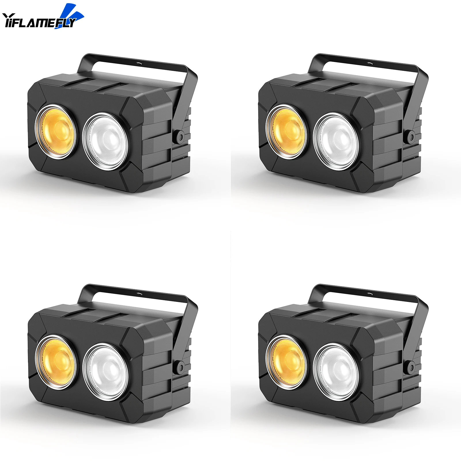 

Yiflamefly 4Pcs 150W COB LED Cool White&Warm White Par Light Controlled DMX512 Sound Activated for Birthday Parties Clubs KTV