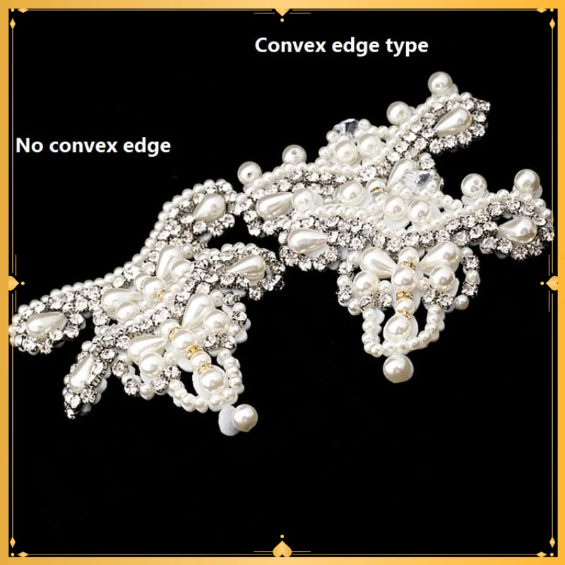 

Beaded Crystal On Patch Flower Teardrop Shape Sticker For DIY Shoes Clothing Hats Decorative Women Accessories