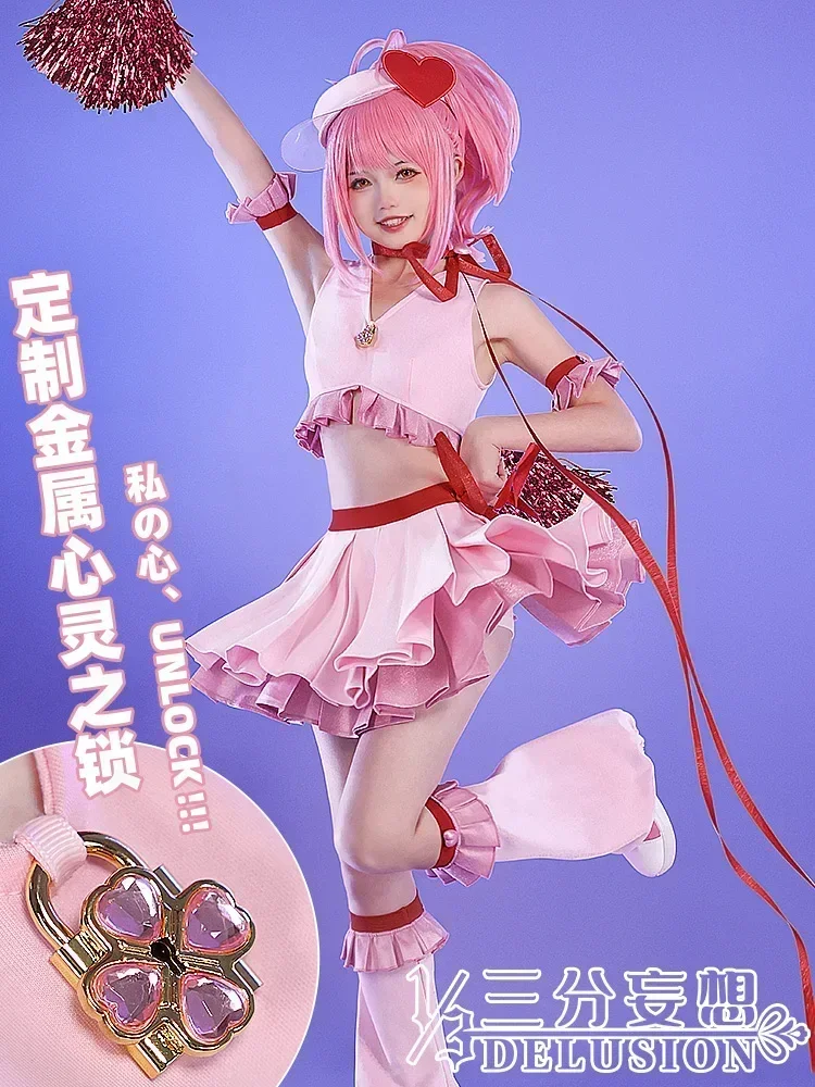 Pre-selling Hinamori Amu Cosplay Anime Shugo Chara Cosplay Costume Women Amulet Heart / Amulet Dia wig Combat Uniform