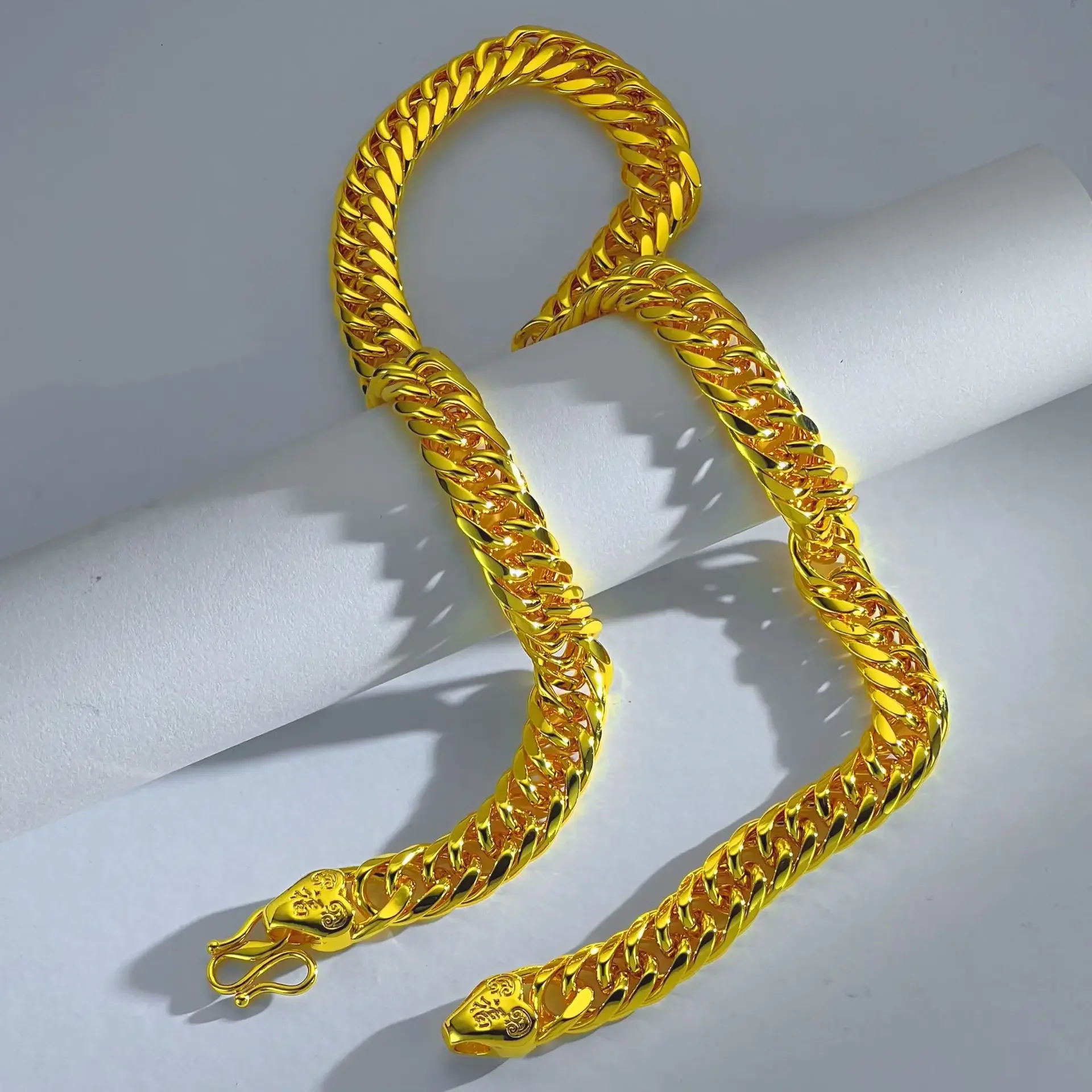 

9999 real gold 24K yellow gold Boss necklace