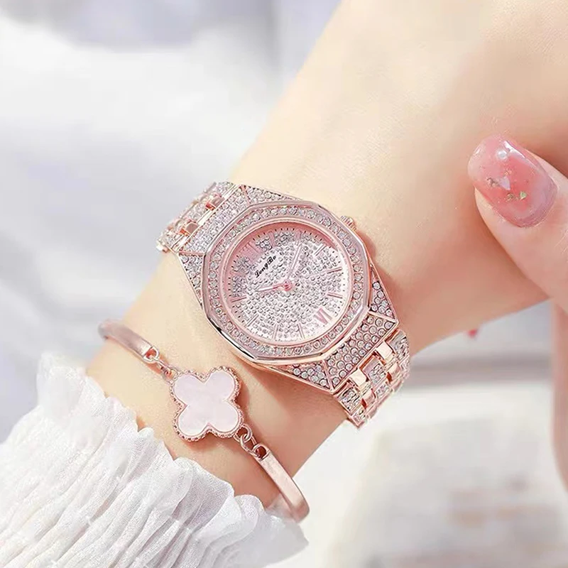 Rose Gold Women Quartz Watch Fashion Luxury GEEMA GIRL Brand Elegant Stainless Steel Dial Waterproof Wristwatch Girlfriend Gift