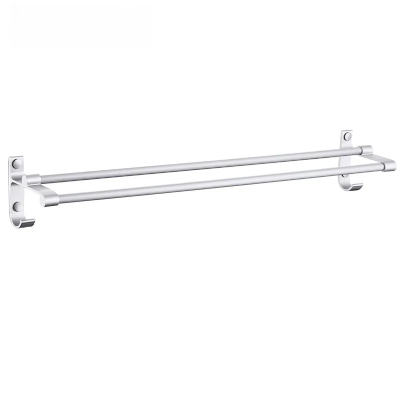 8 Towel rack without punching black space aluminum bathroom single layer double layer towel rack 8