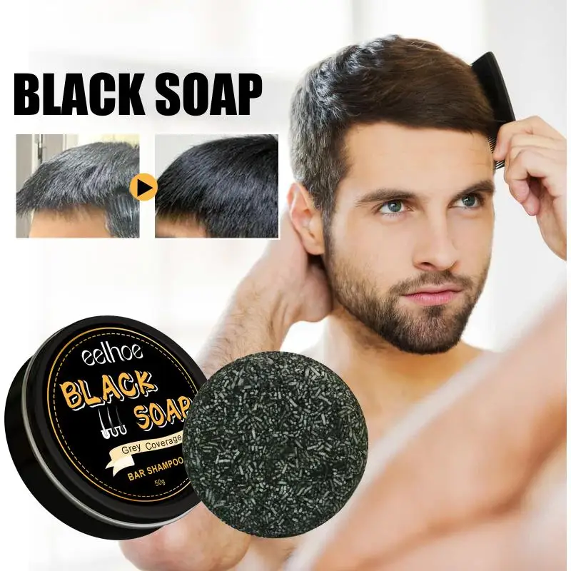 

Hair Darkening Shampoo Bar White Hair Coverage Deep Cleaning Soft Shiny Nourishing Anti Improve Gray Hair Shampoo Soap