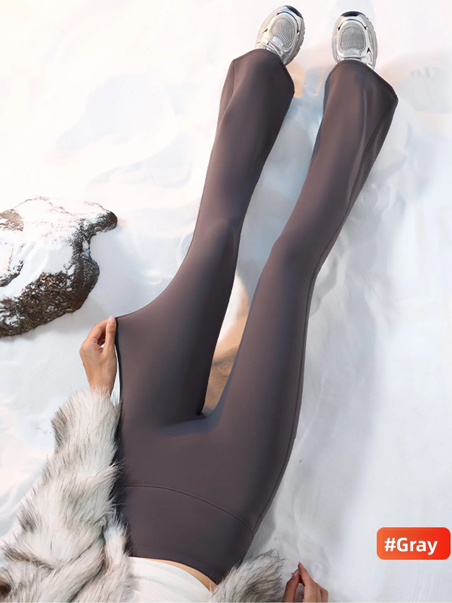 

ay Fce Lined Flared Yoga Pants Women's Thiened High Waist Abdomen a Hip Enhancing Long Trousers Casual Wear