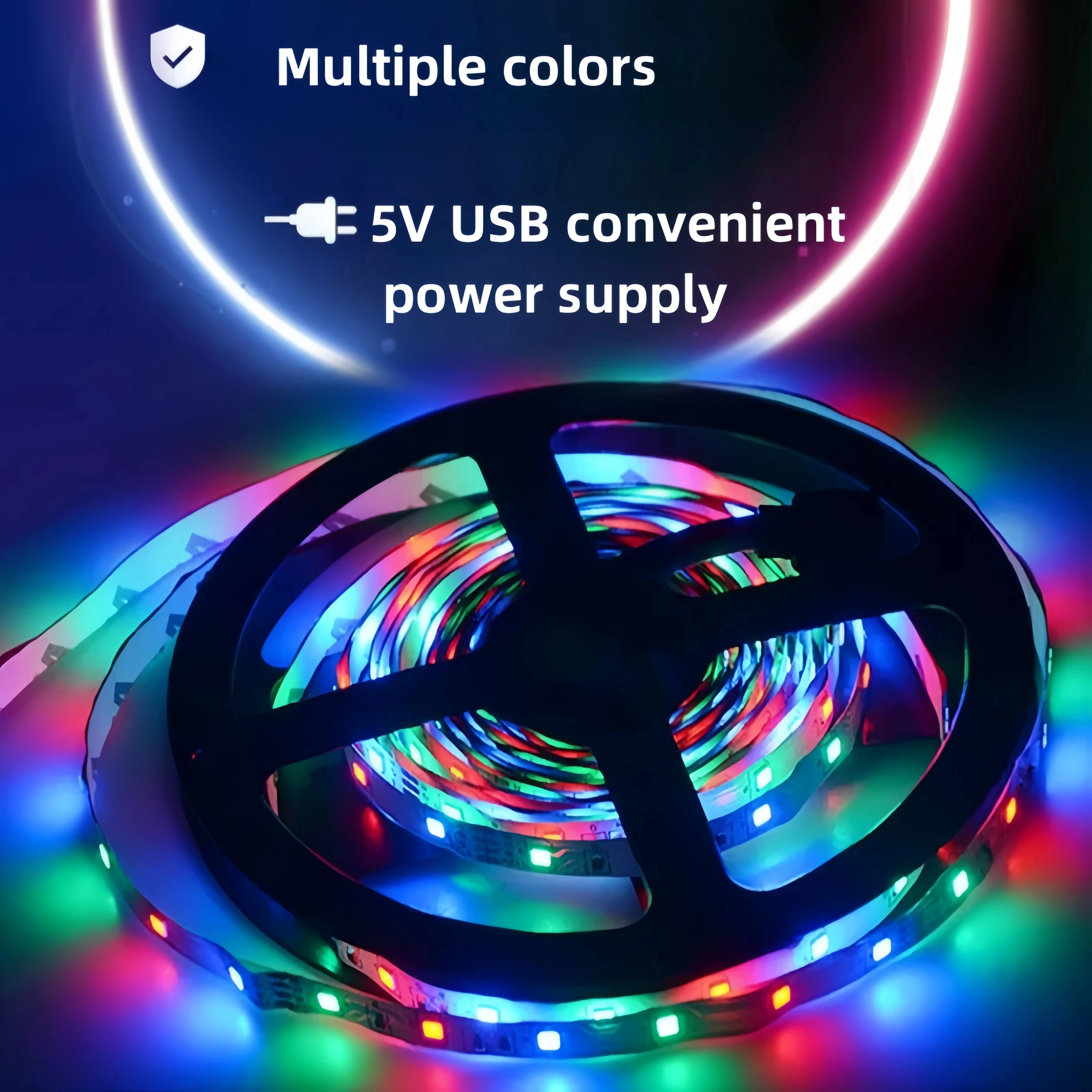 5M 3535 5V LED Light Strip RGB Flexible Tape Mini Control Dimmable Christmas Tree DIY Light for Home Room Decor TV BackLight