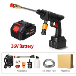 Wireless Pressure Washer Portable Car Wash Gun 1500W Rechargeable Battery 70Bar Foam Generator Water Gun Spray Cleaner Car