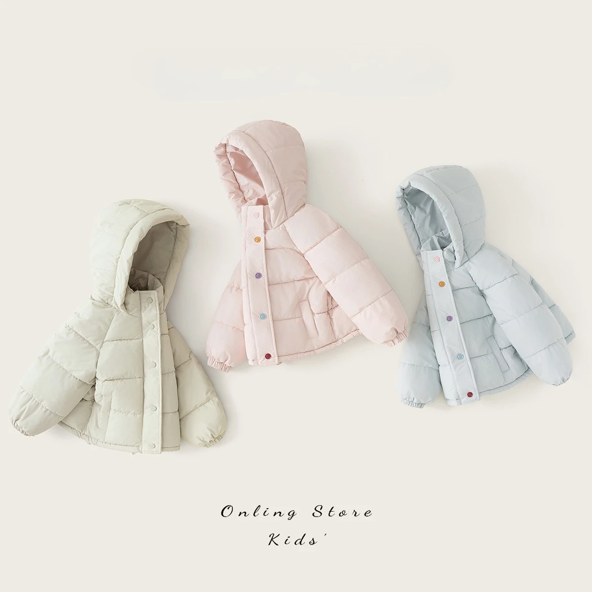 Nueva chaqueta acolchada con capucha de Color sólido para niños de otoño e invierno, abrigo de algodón grueso y cálido para bebés para clima frío, ropa de invierno a prueba de viento