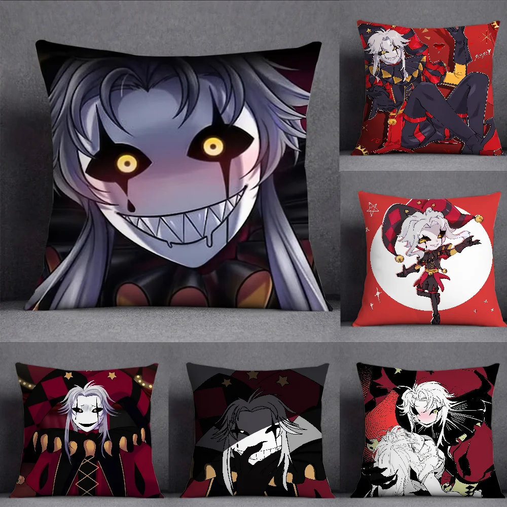 F-Freak P-PierrotS Circus Pillow Case Square Double-Sided Printing Sofa Cushion Cover Pillowcase Bedroom Bedside