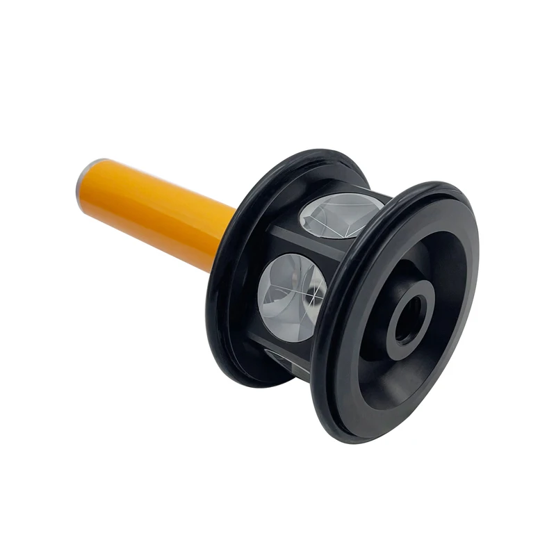Silberne neue 0 mm versetzte 360-Grad-reflektierende Prisma für Roboter-Totalstation 6 hochpräzise silberbeschichtete mit 10 cm verlängerter Stange