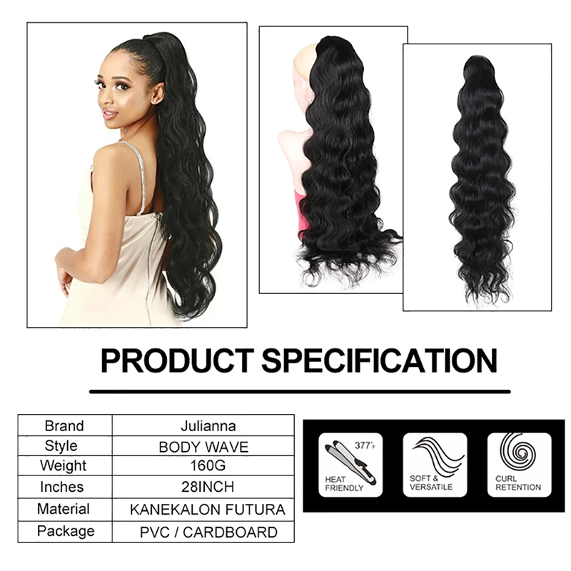Julianna Synthetischer Haarverlängerungs-Pferdeschwanz, 28 Zoll lang, Bio-Afro-Kinky-Curly-Glatt, natürlicher Kordelzug-Pferdeschwanz aus Kanekalon – Detail 11