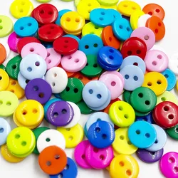 100pcs 8mm Mixed Round Resin Sewing Buttons for Scrapbooking craft Fashion Accessories PT12