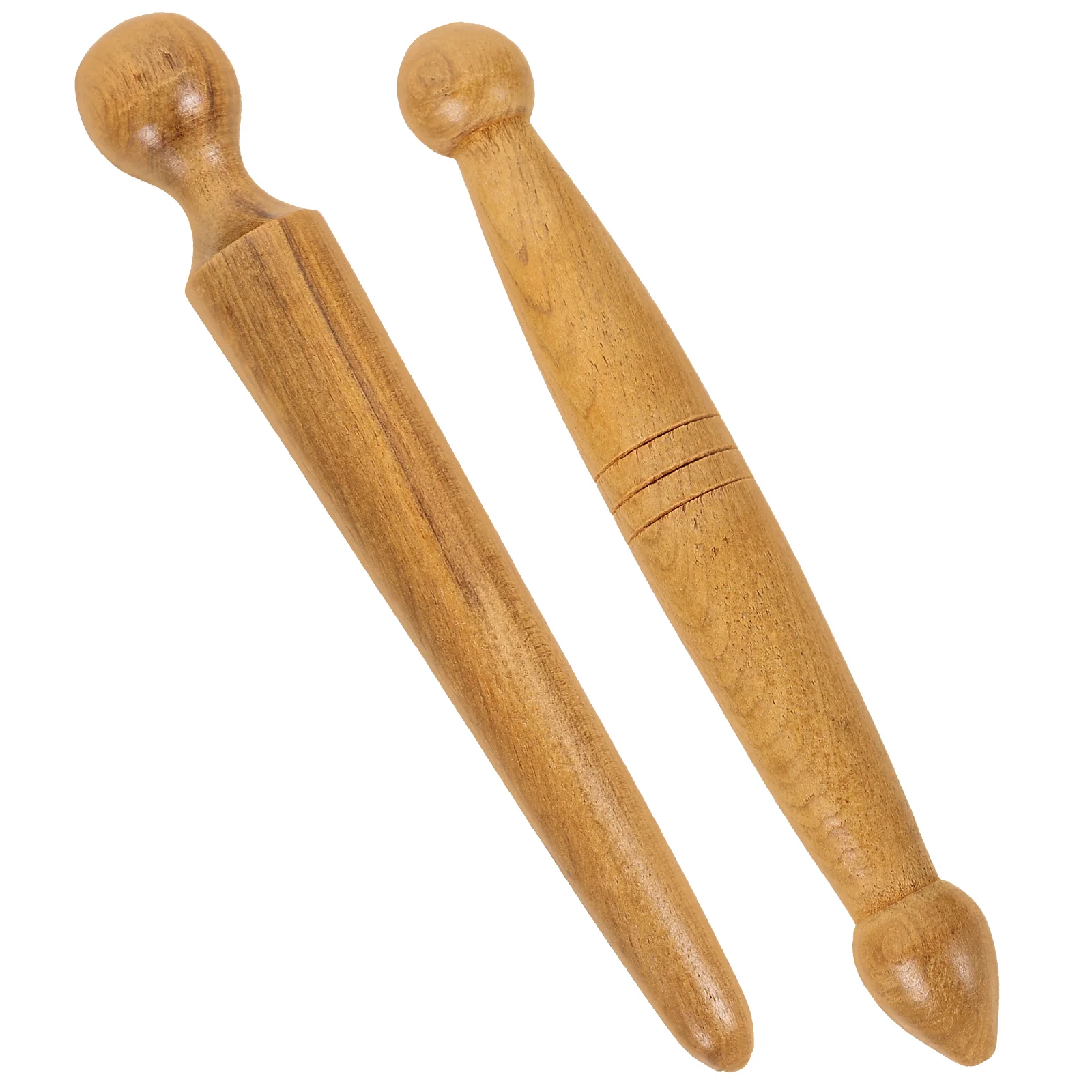 

2 Pcs Hole Stick Wood Roller Massager for Body Wooden Foot Reflexology Tools Sticks Neck Hand Massagers