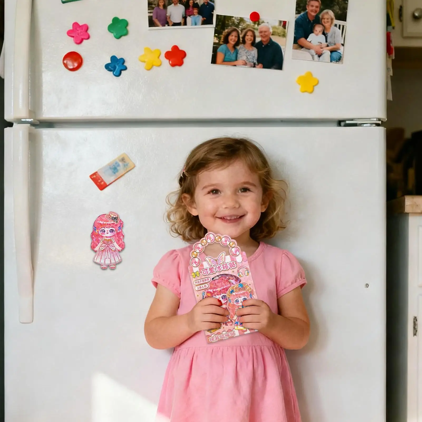 Set di giocattoli per bambole magnetiche 3D con supporto riutilizzabili Mix & Match Outfits Giocattoli da viaggio Montessori per bambini dai 3 ai 6 anni Gife di compleanno