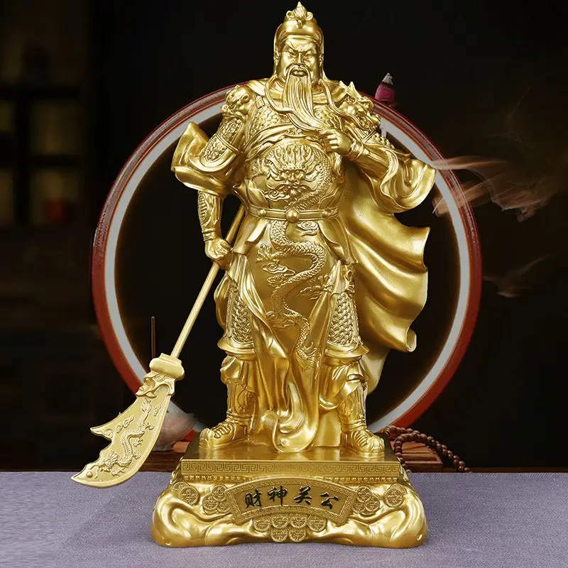 

Guan Gong Wealth Sculpture Resin Accessories Store Office Fengshui Furnishing Decoration Home Room Fortune Figurines Ornaments
