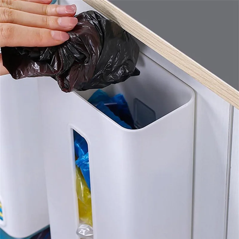 A36T-2 In 1 Shopping Bag Rack - Wall Mounted Organizer And Trash Bag Dispenser For Kitchen Storage