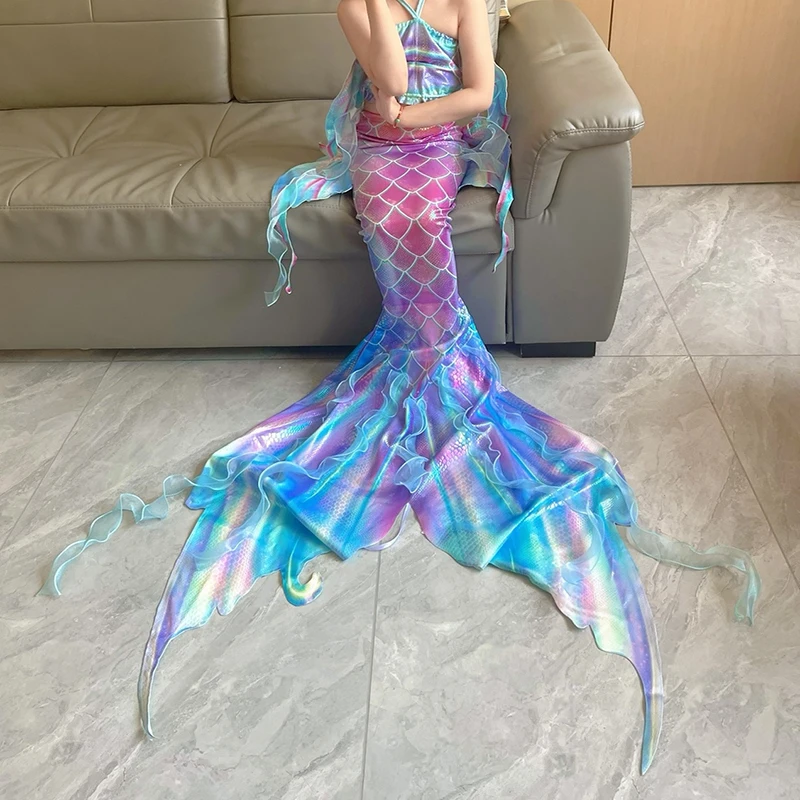 

Ultralight Water Wave Pattern Hot Gold Mermaid Tail Swimming Diving Mermaid Imitation Tail Single Webbing Mermaid Set Costume