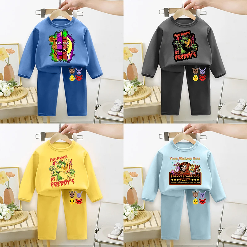 

Five Nights At Freddys Kids Pajamas Set Boy Girl Sleepwear Clothing Long Sleeved Long Pant Home Wear Comfortable Baby Shirt Tops