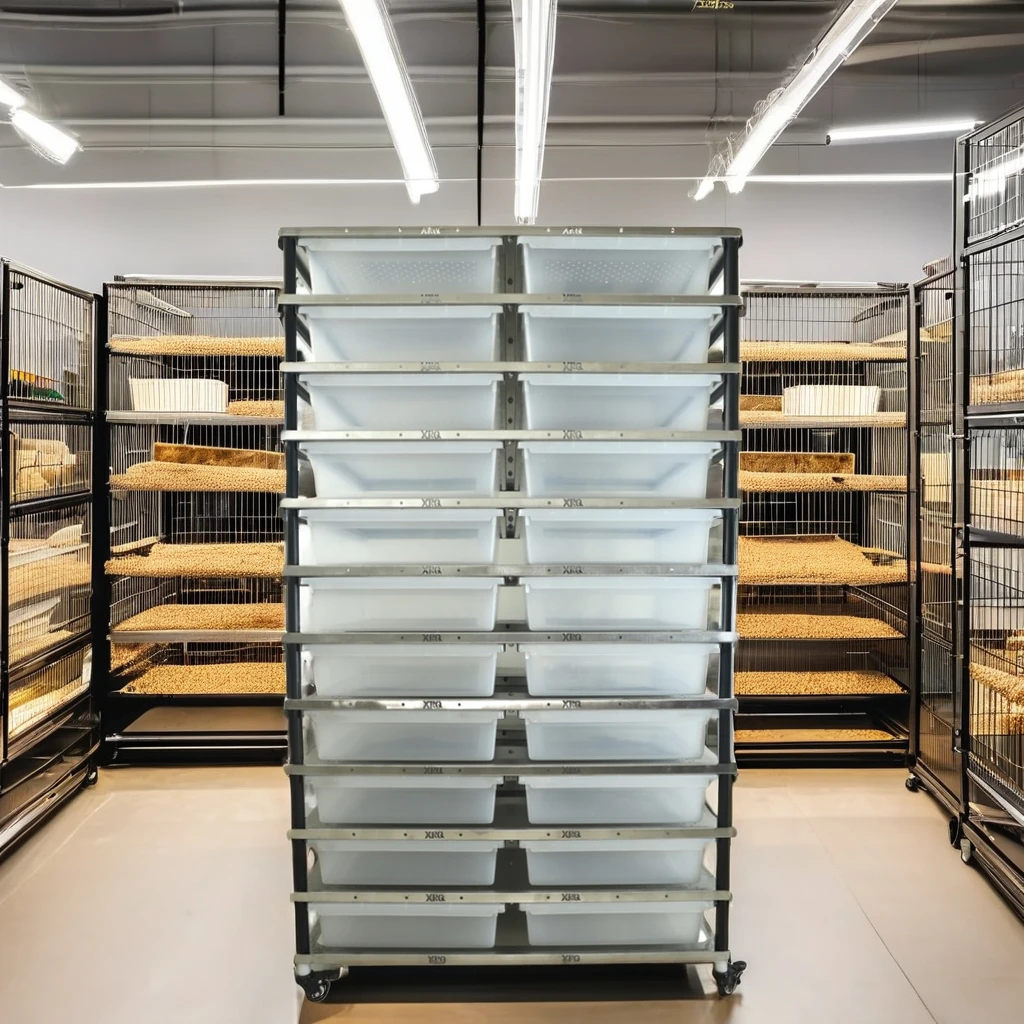 

Stainless Steel Snake Rack System for Ball Python - Multi-Tier Breeding Rack with Hide Box