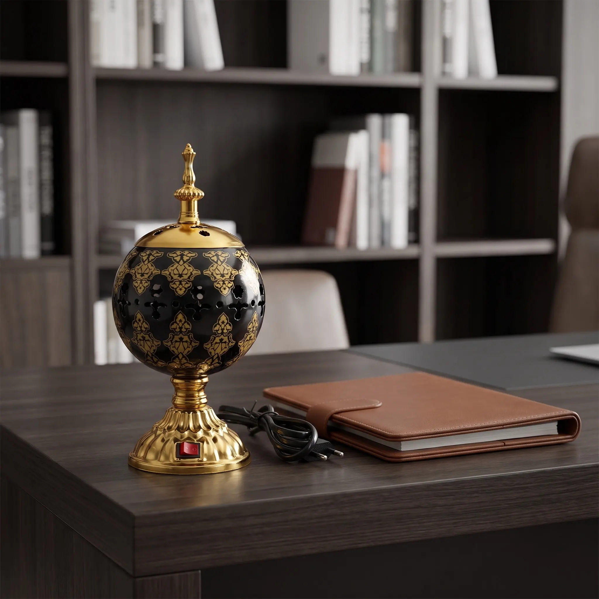 Ceramic Incense Burner Electric Plug in Authentic Bukhoor Burner Portable 7.09 Inch Tall Middle Eastern Aromatherapy Fragrance
