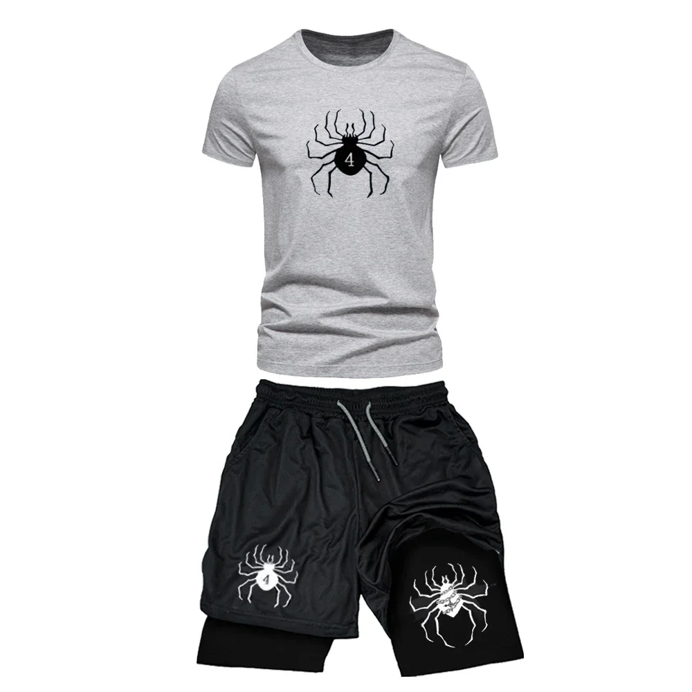 Spider Printed T Shirt Hunter X Hunter Compression 2-in-1 Double-deck Shorts Summer Casual Quick Dry Shorts Sports Streetwear