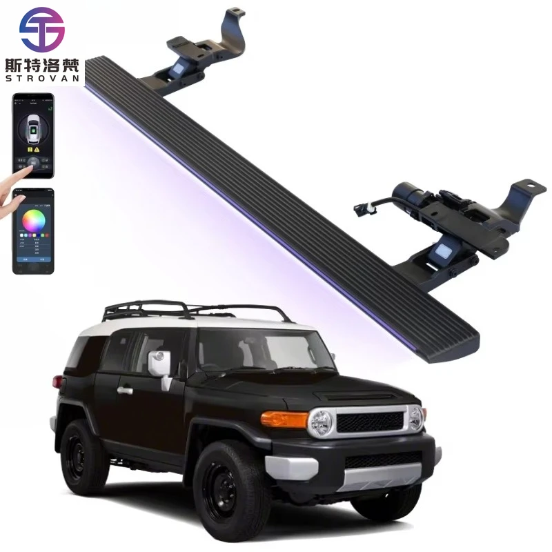 

STLF CLRAK OEM FJ Cruiser Off Road Automatic Retractable Electric Side Steps Power Running Boards with Led Light